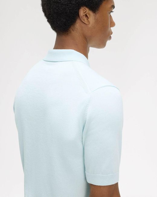Fred Perry White Cotton Knitted Shirt for men