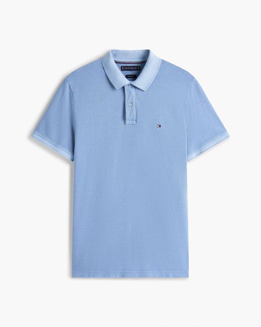 Tommy Hilfiger Blue Garment Dyed Regular Fit Polo for men