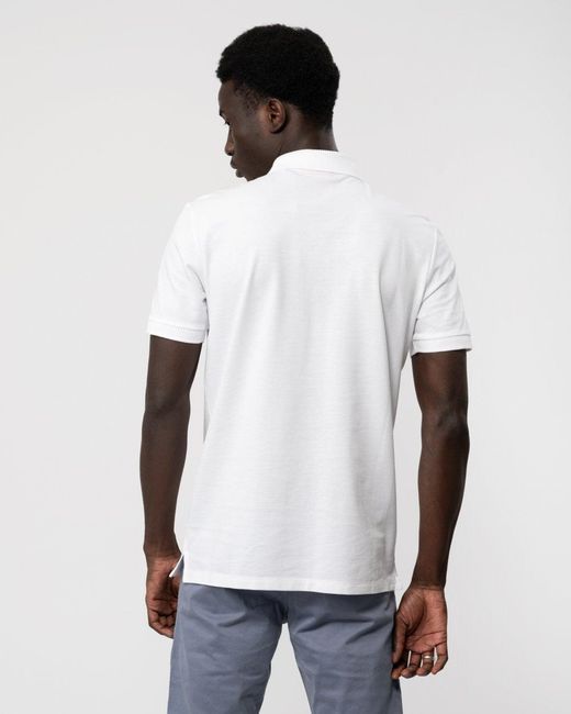 HUGO White Logo Patch Polo Shirt for men