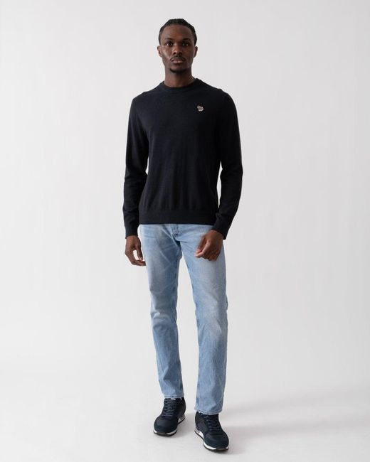 Paul Smith Ps Zebra Badge Crew Neck Jumper in Black for Men Lyst