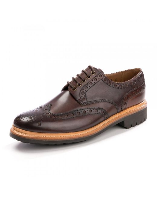GRENSON Brown Archie Commando Sole Shoes (leather) for men