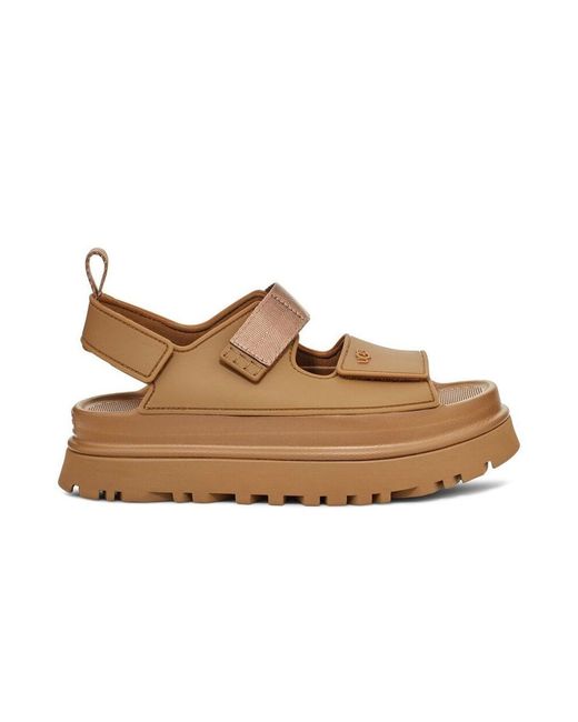 Ugg Brown Platform Sandals 'Goldenglow'