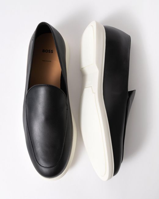 Boss Black Sienne Italian Leather Loafers for men