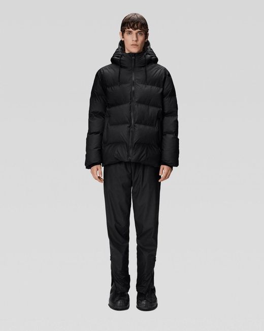 Rains Black Alta Puffer Jacket