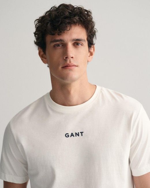 Gant White Small Contrast Logo for men