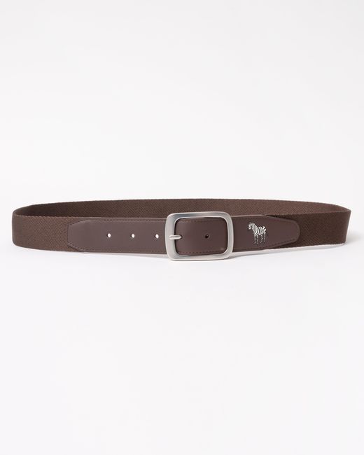 Paul Smith Brown Zebra Webbing Belt for men