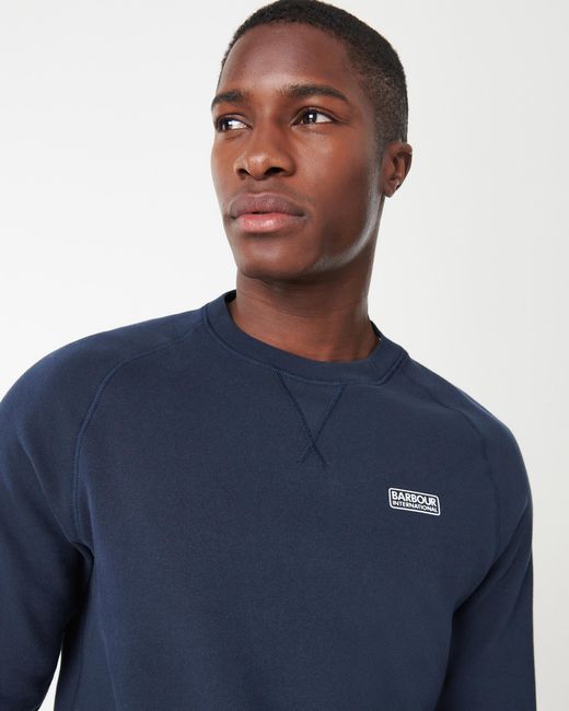 Barbour Blue Essential Crew Sweatshirt for men