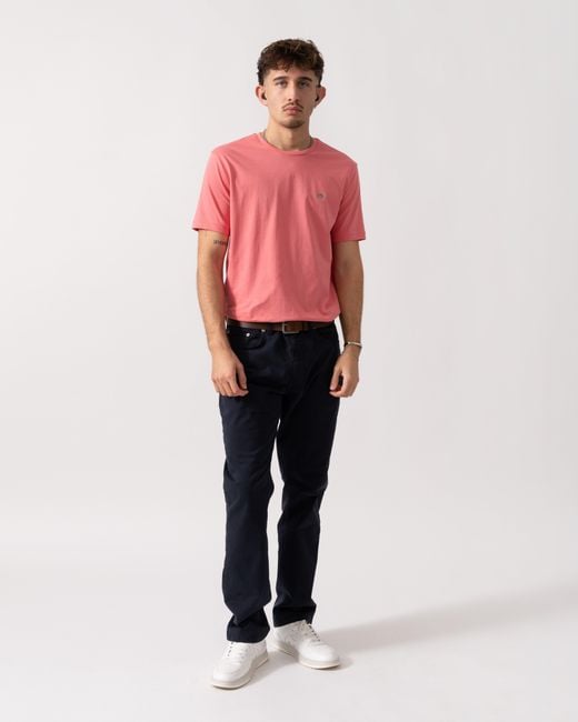 Gant Red Regular Fit Short Sleeve Shield Logo T-Shirt for men