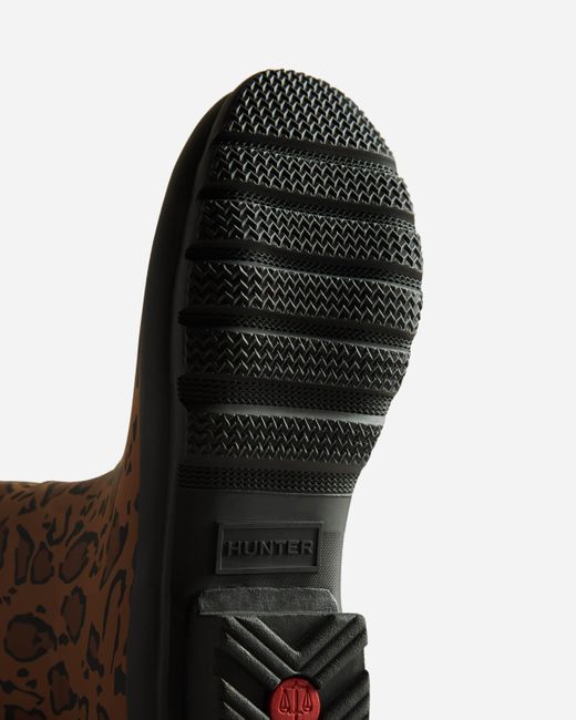 Hunter Brown Original Tall Leopard Print Boot
