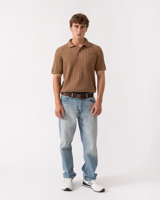 Lacoste Brown Polo Short Sleeve Sweatshirt for men