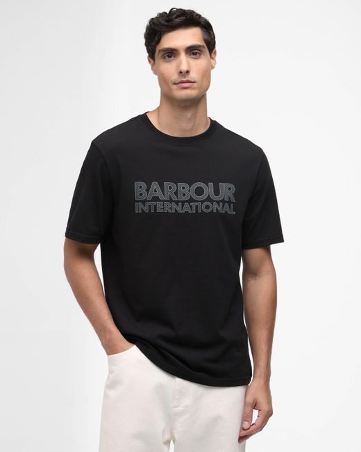 Barbour Black Essential Graphic T-Shirt for men