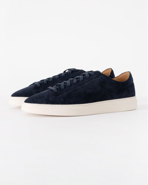 Boss Blue Kieran Suede Trainers With Embossed Logo for men