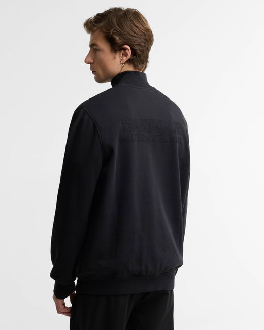Barbour Black 90Th Anniversary Half Zip Sweatshirt for men