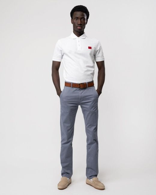 Boss Blue Slim Fit Chinos In Stretch-cotton Satin for men