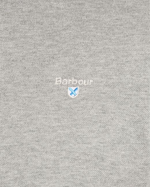 Barbour Gray Tartan Pique Polo for men