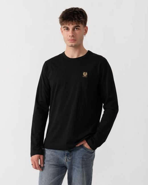 Belstaff Black Long Sleeved Logo T-Shirt for men