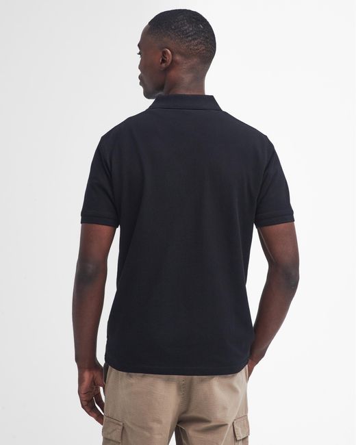 Barbour Blue Essential Short Sleeve Polo for men