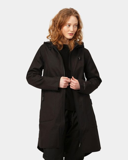 Ilse Jacobsen Black Rain A-Line Softshell Raincoat