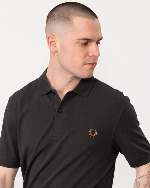 Fred Perry Black Plain Signature Polo Shirt for men