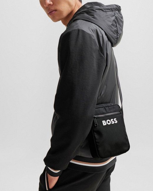 Boss Black Catch 3.0 Crossbody Bag With Signature-stripe Strap Nos for men
