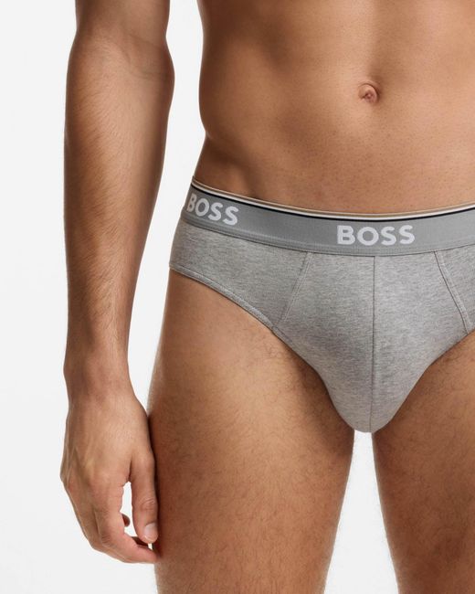 Boss Gray 3 Pack Power Briefs for men