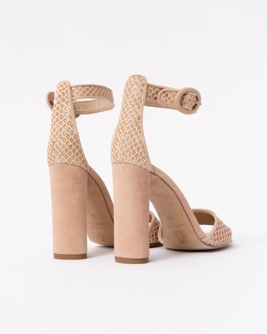 Kendall + Kylie Natural Giselle Suede Ankle Strap Heels
