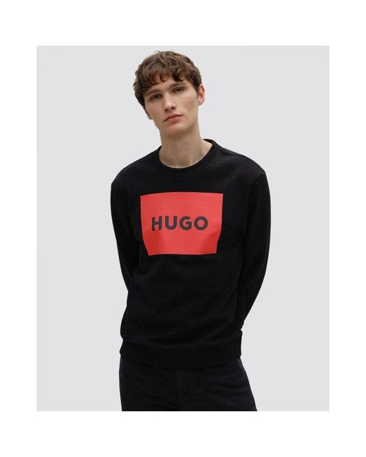 HUGO White Duragol222 Large Label Logo Sweatshirt Nos for men