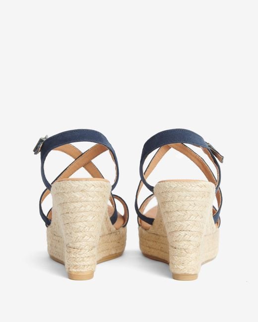 Barbour Blue Lucia Wedge Espadrilles