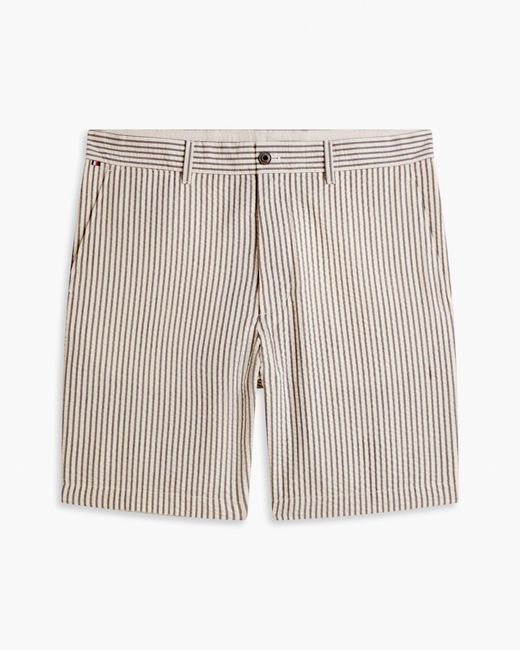 Tommy Hilfiger Gray Dover 8 Inch Seersucker Strip Shorts for men
