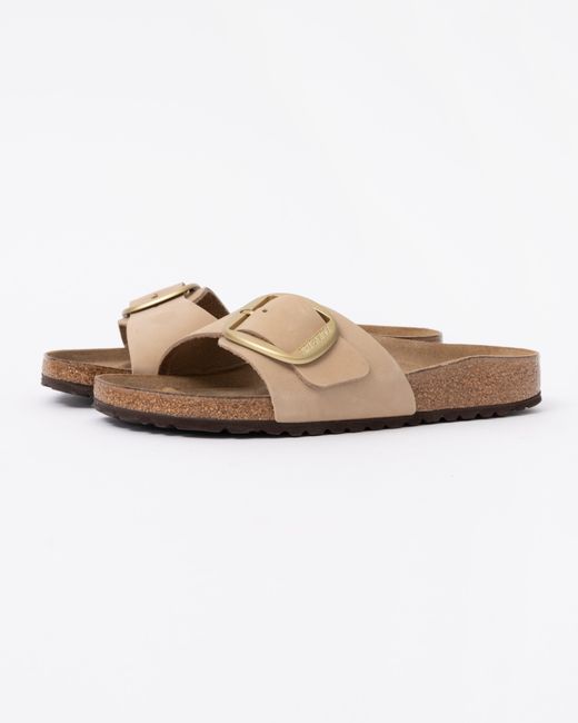 Birkenstock Brown Madrid Big Buckle Nubuck Leather Sandals