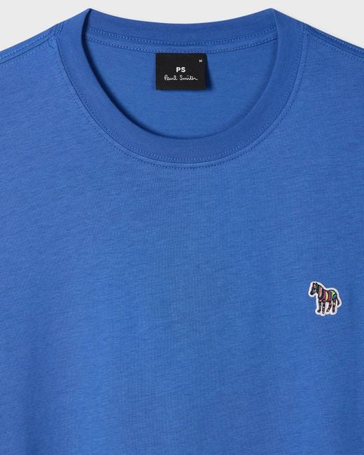 Paul Smith Blue Ps Organic Cotton Zebra Logo T-Shirt for men