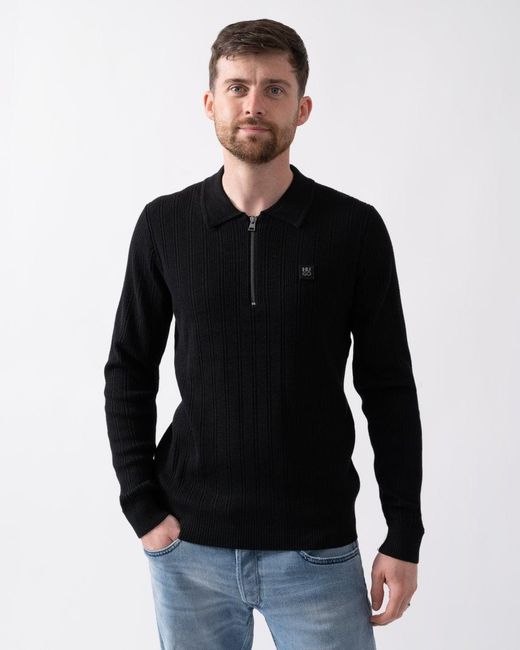 HUGO Black Sastoro 1/4 Zip Jumper for men