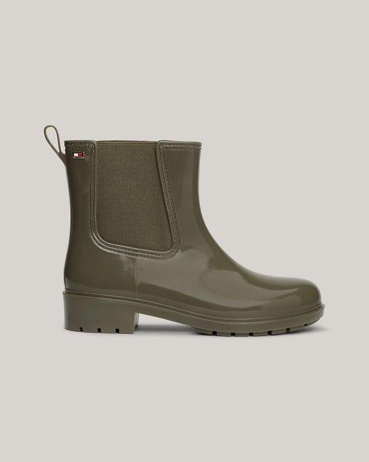 Tommy Hilfiger Green Flag Chelsea Rainboots