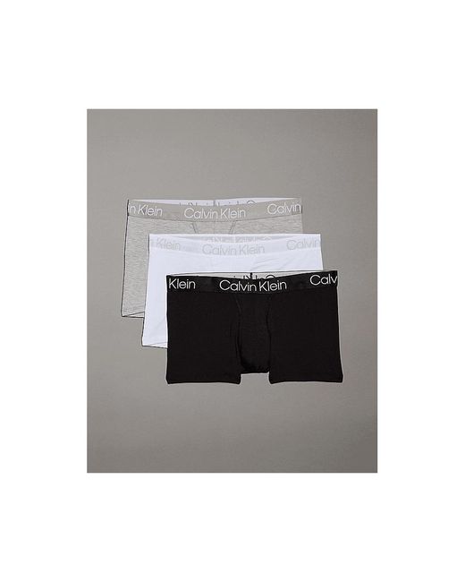 Calvin Klein Gray 3 Pack Modern Structure Trunks for men