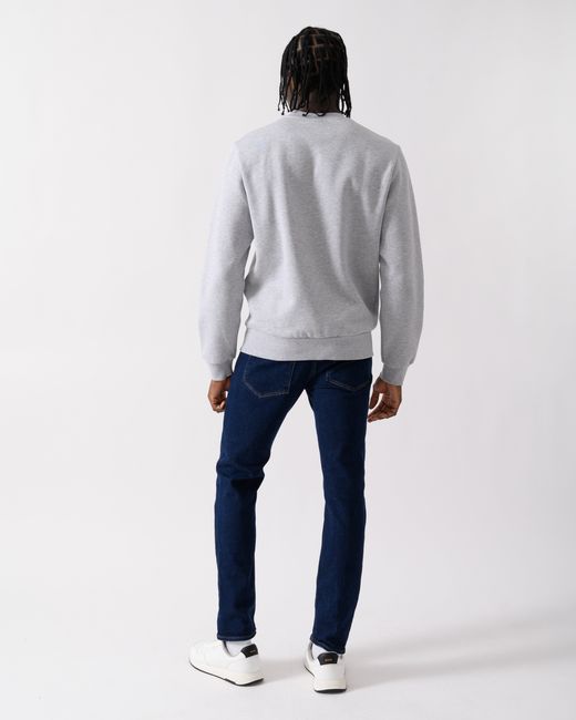 Lacoste Gray Crew Neck Fleece Sweatshirt for men