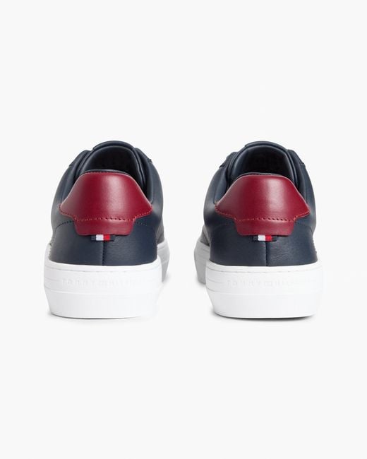 Tommy Hilfiger Blue Premium Dress Nappa Leather Cupsole Trainers for men