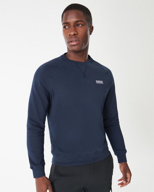 Barbour Blue Essential Crew Sweatshirt for men