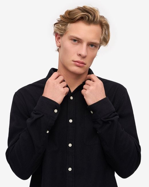 COLORFUL STANDARD Black Organic Flannel Shirt for men