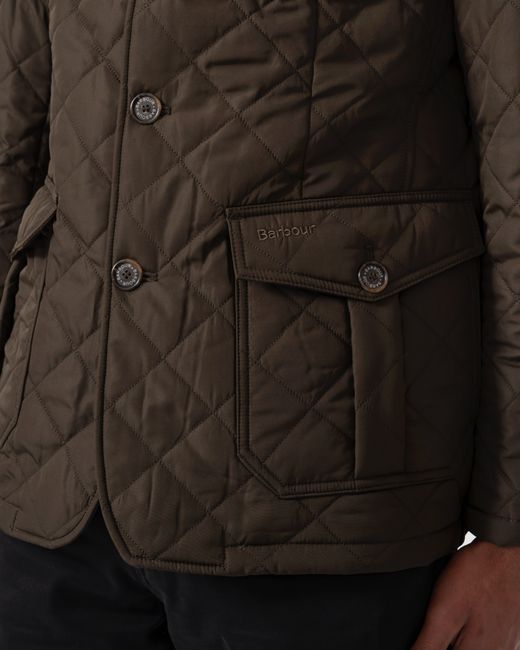 Barbour Brown Lutz Quilted Jacket for men
