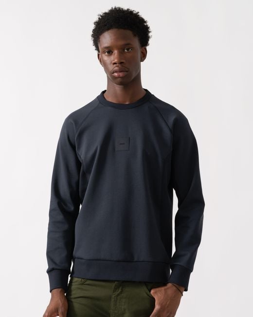 Boss Blue Salbo Rib Crew Neck Sweatshirt for men