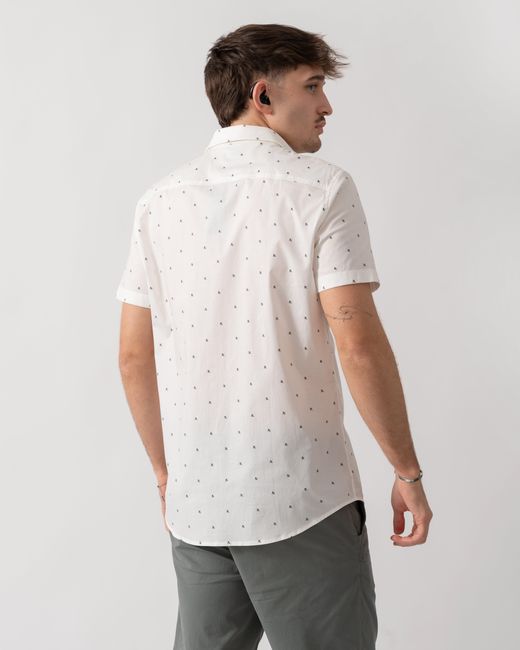 ARMANI EXCHANGE White Short Sleeve Shirt With Geometric Pattern for men