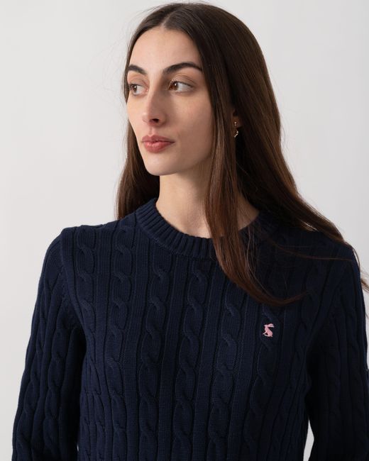 Joules Blue Classic Cable Knit Jumper