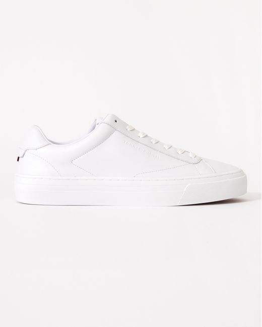 Tommy Hilfiger White Premium Dress Nappa Leather Cupsole Trainers for men