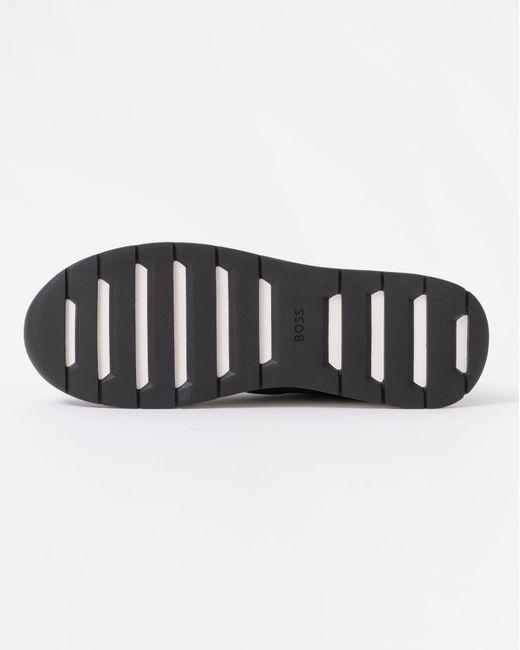 Boss Blue Titanium Runn Low-Top Trainers With Textured Uppers for men