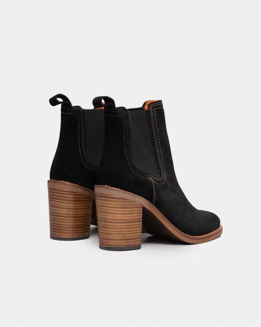 Penelope Chilvers Black Paloma Suede Heeled Chelsea Boots