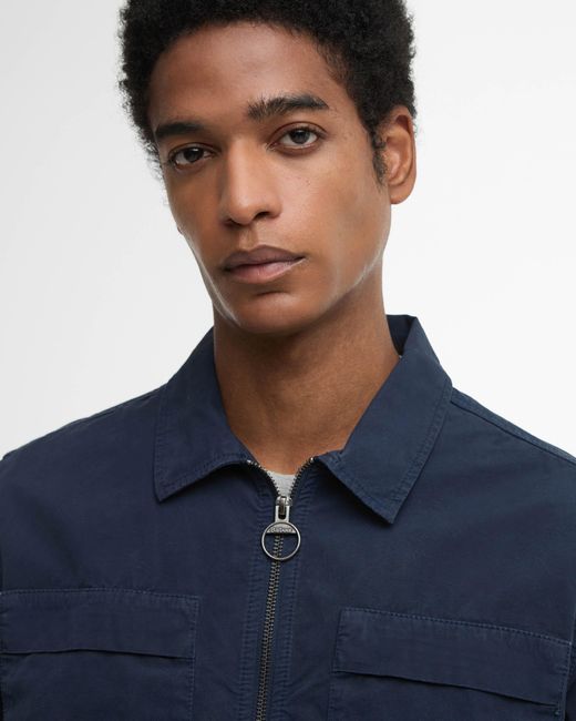 Barbour Blue Glendale Zipped Overshirt for men