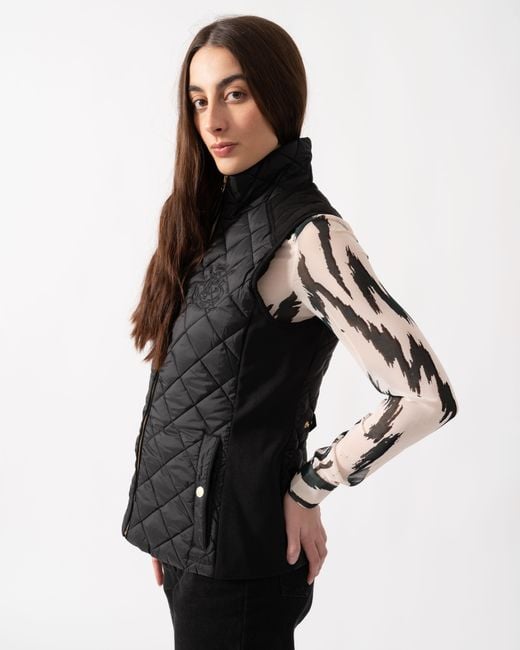 Joules Black Braemar Luxe Quilted Gilet