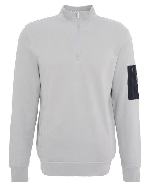 Barbour Gray Alloy Half-zip Sweatshirt for men