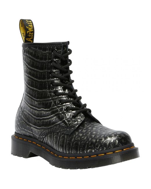 sinclair wild croc leder plateaustiefel