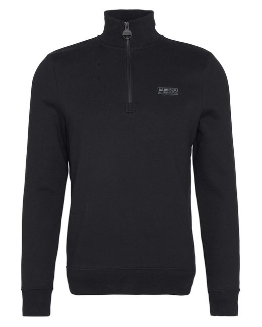 Barbour Black Essential Half-Zip Sweatshirt Size: L for men